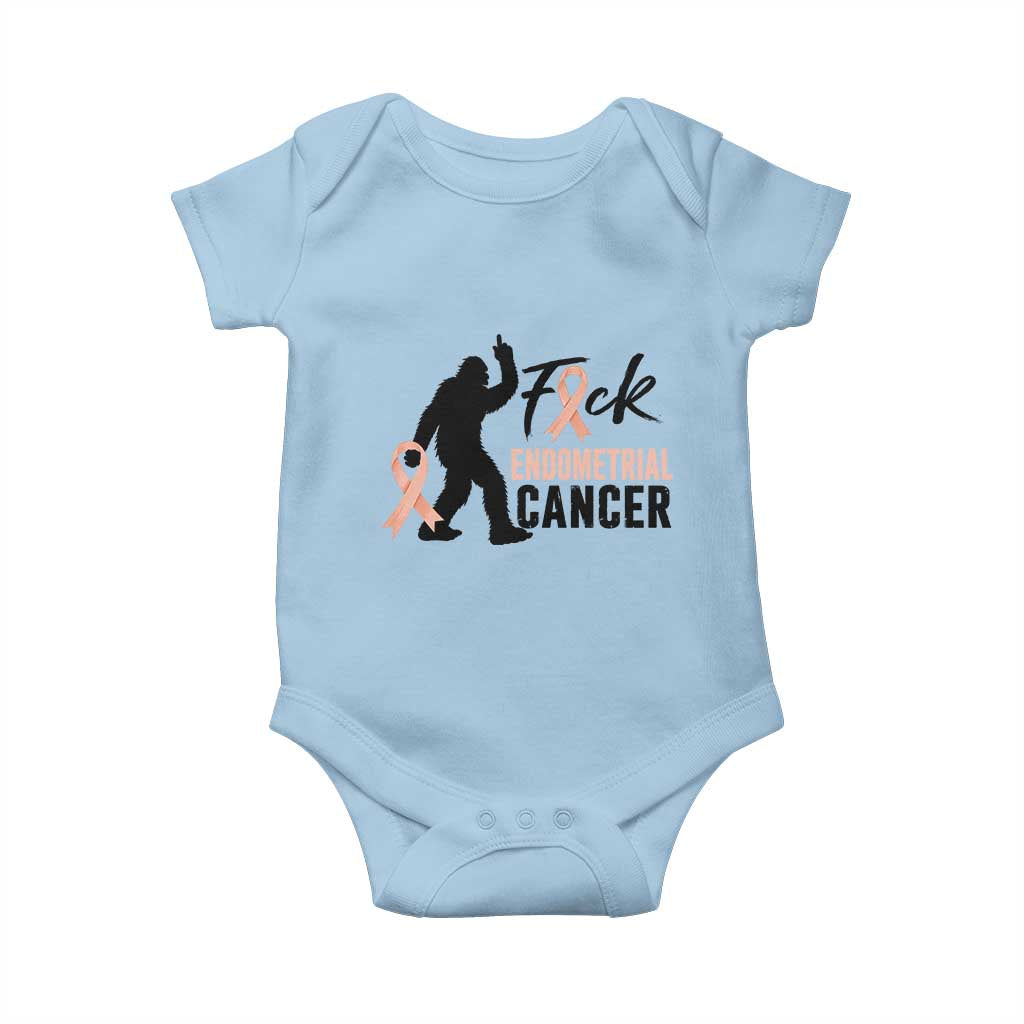 Funny Bigfoot Fuck Endometrial Cancer Awareness Gift Baby Onesie
