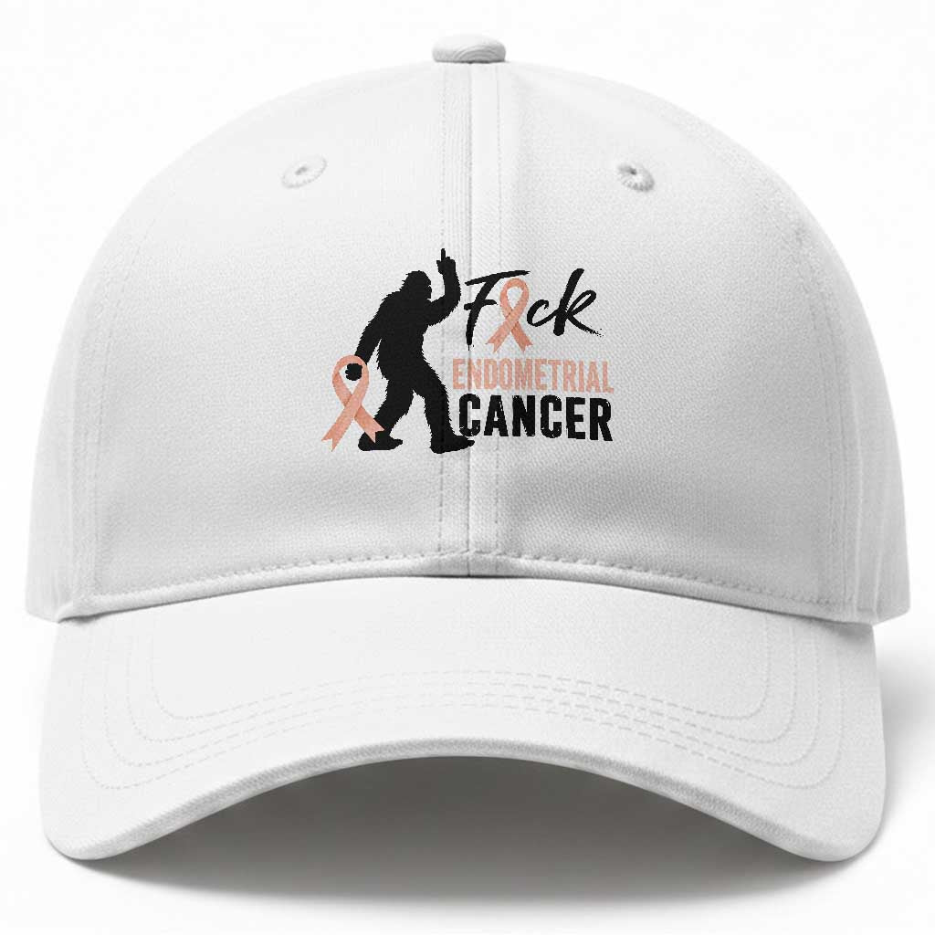 Funny Bigfoot Fuck Endometrial Cancer Awareness Gift Baseball Cap