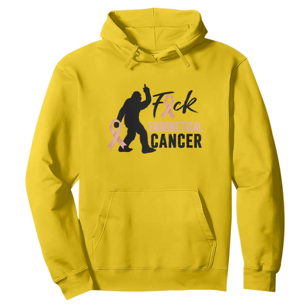 Funny Bigfoot Fuck Endometrial Cancer Awareness Gift Hoodie