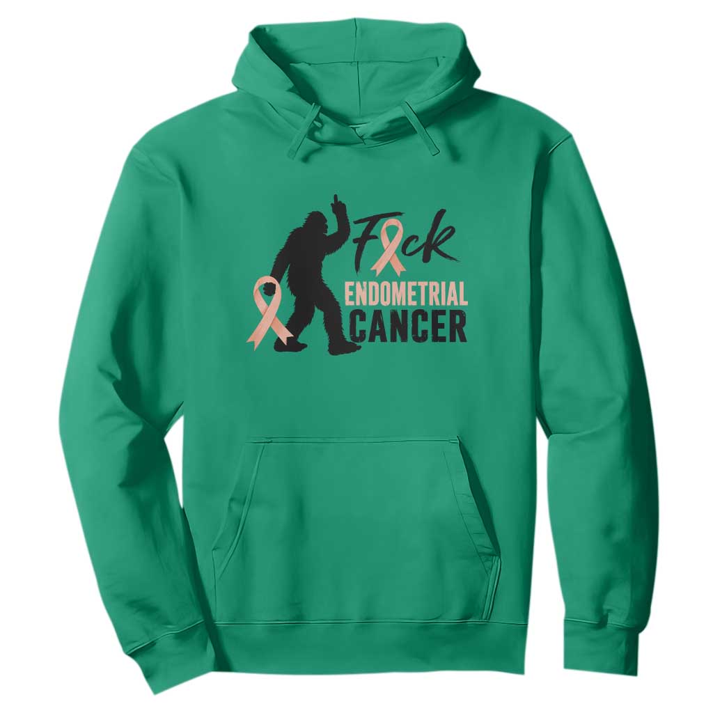 Funny Bigfoot Fuck Endometrial Cancer Awareness Gift Hoodie