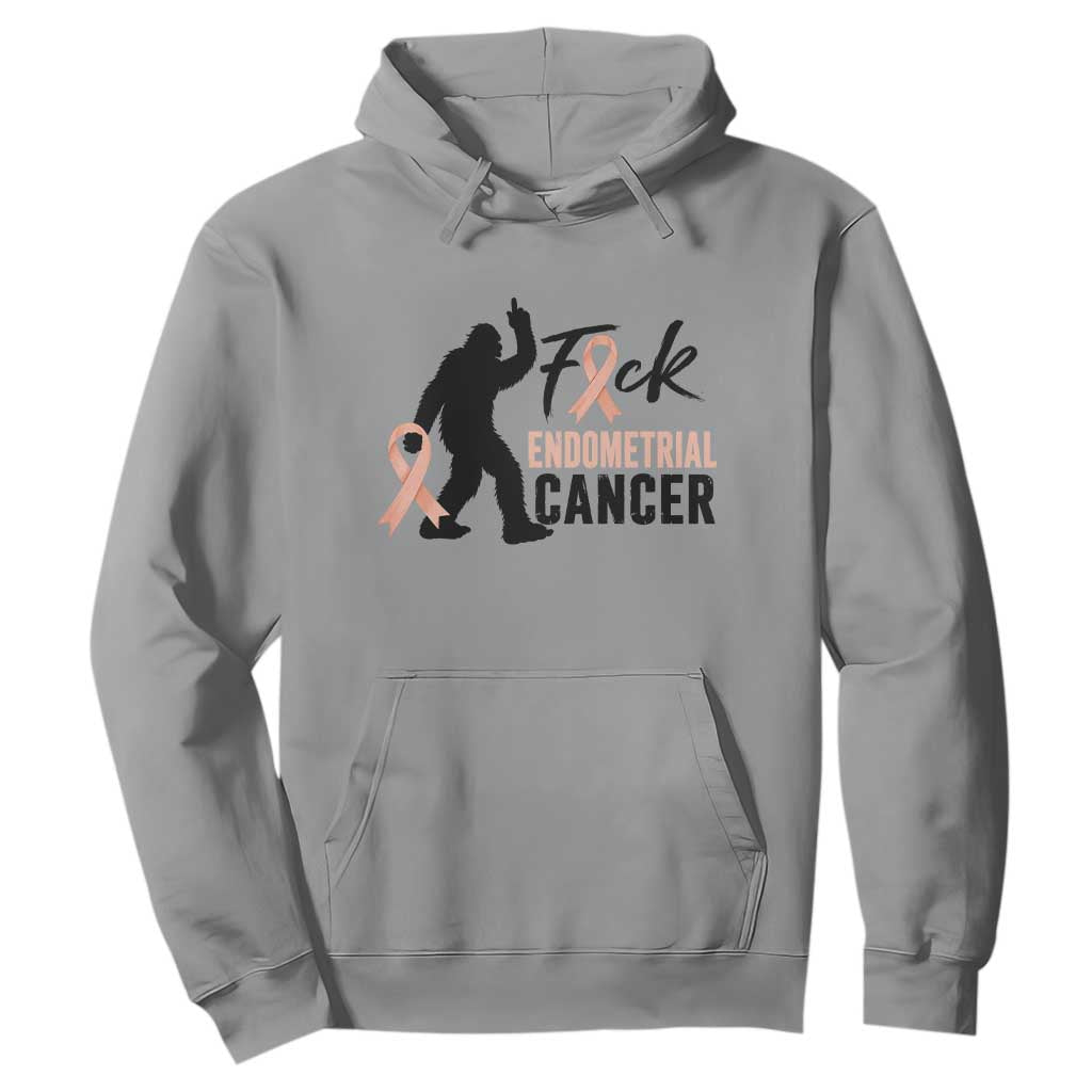 Funny Bigfoot Fuck Endometrial Cancer Awareness Gift Hoodie