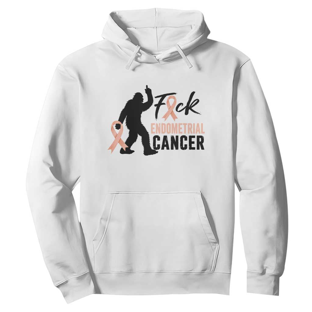 Funny Bigfoot Fuck Endometrial Cancer Awareness Gift Hoodie