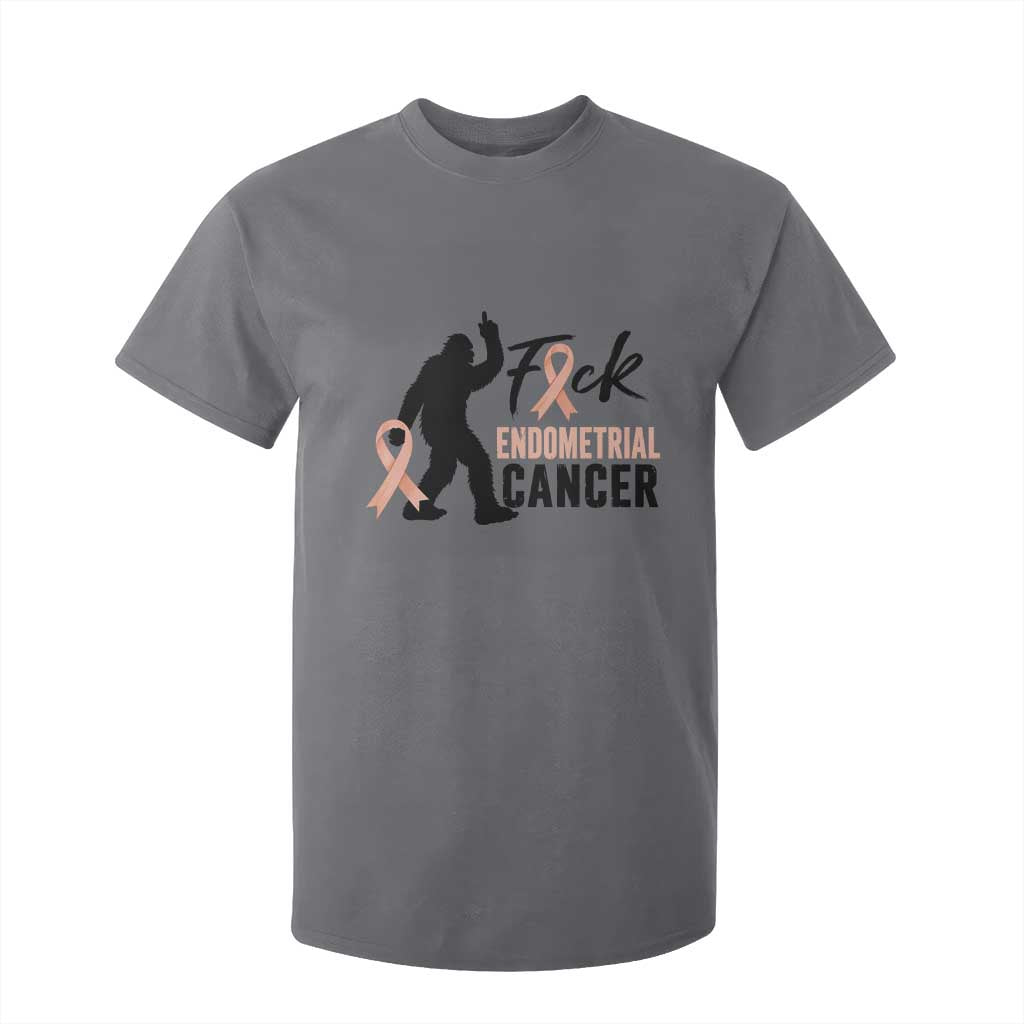 Funny Bigfoot Fuck Endometrial Cancer Awareness Gift T Shirt For Kid