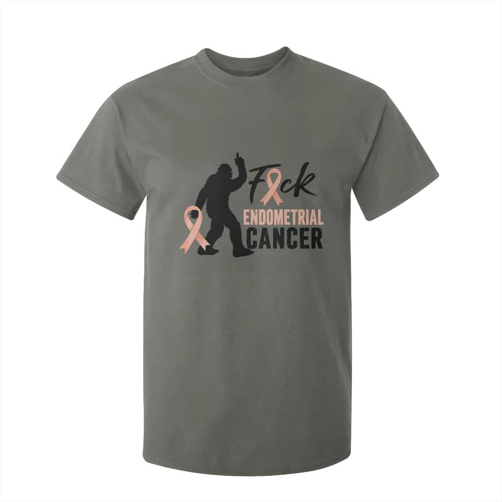Funny Bigfoot Fuck Endometrial Cancer Awareness Gift T Shirt For Kid