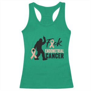 Funny Bigfoot Fuck Endometrial Cancer Awareness Gift Racerback Tank Top