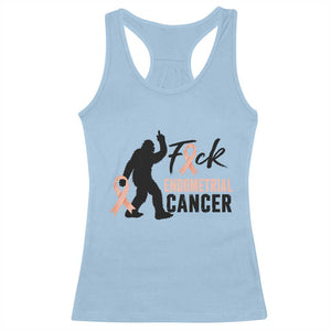 Funny Bigfoot Fuck Endometrial Cancer Awareness Gift Racerback Tank Top