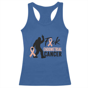 Funny Bigfoot Fuck Endometrial Cancer Awareness Gift Racerback Tank Top