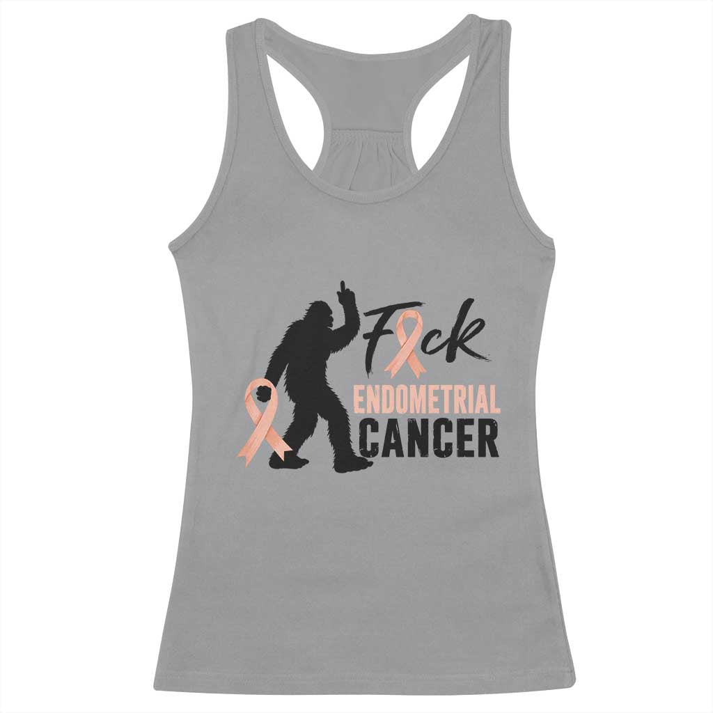 Funny Bigfoot Fuck Endometrial Cancer Awareness Gift Racerback Tank Top