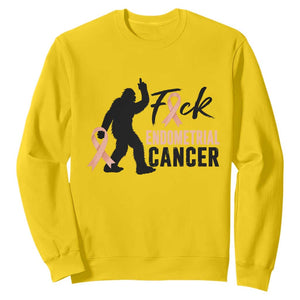 Funny Bigfoot Fuck Endometrial Cancer Awareness Gift Sweatshirt