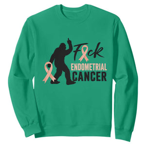 Funny Bigfoot Fuck Endometrial Cancer Awareness Gift Sweatshirt