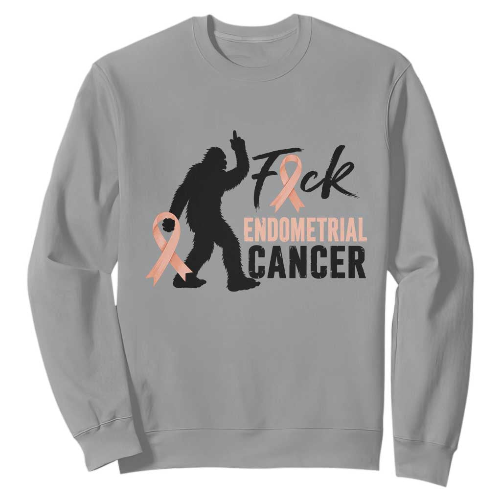 Funny Bigfoot Fuck Endometrial Cancer Awareness Gift Sweatshirt
