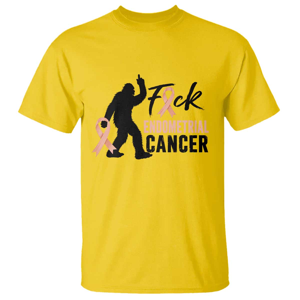 Funny Bigfoot Fuck Endometrial Cancer Awareness Gift T Shirt
