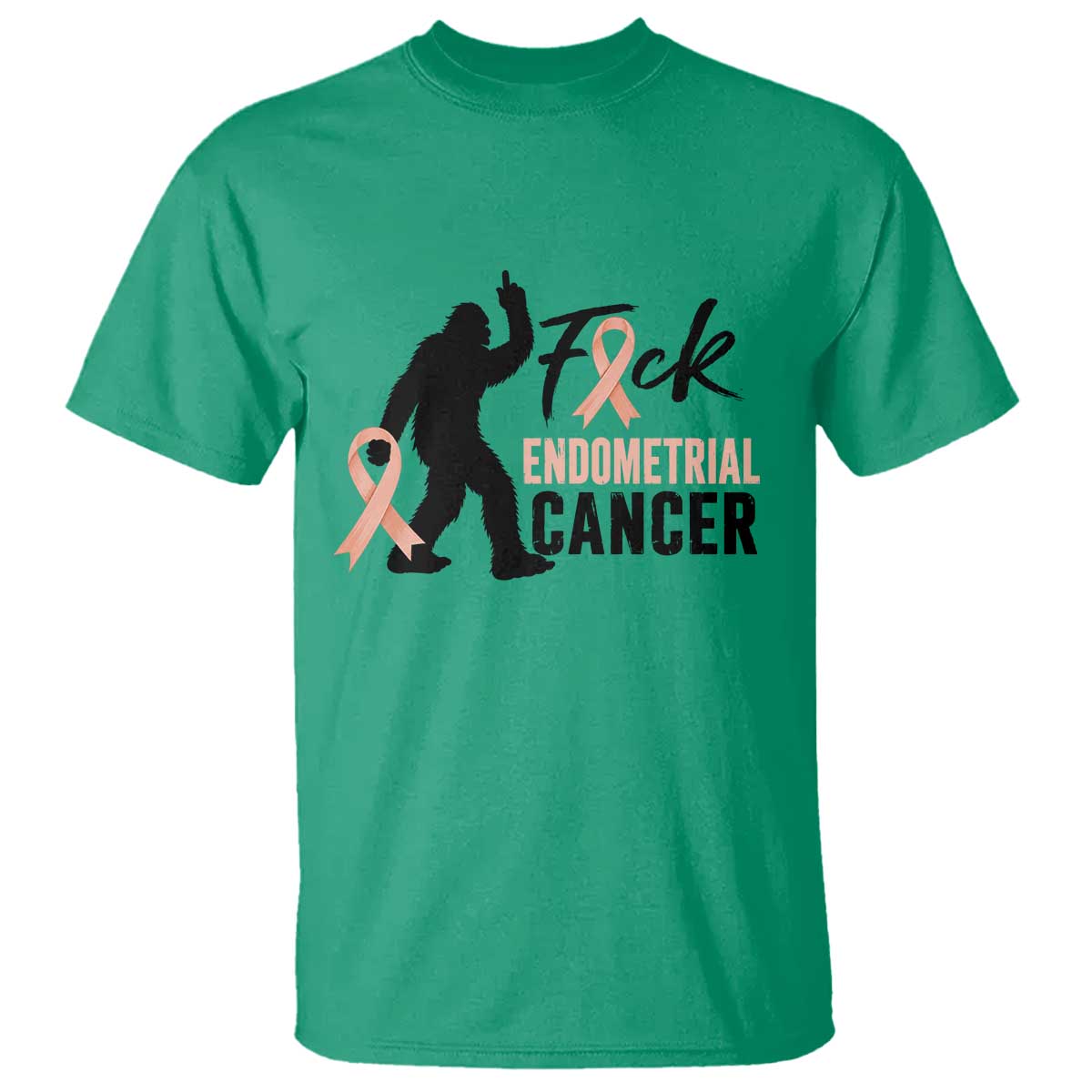 Funny Bigfoot Fuck Endometrial Cancer Awareness Gift T Shirt