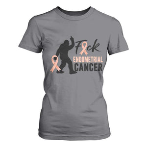 Funny Bigfoot Fuck Endometrial Cancer Awareness Gift T Shirt For Women