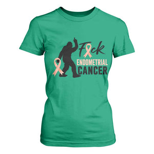 Funny Bigfoot Fuck Endometrial Cancer Awareness Gift T Shirt For Women