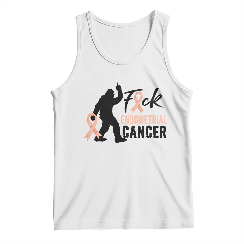 Funny Bigfoot Fuck Endometrial Cancer Awareness Gift Tank Top TS12 White Print Your Wear