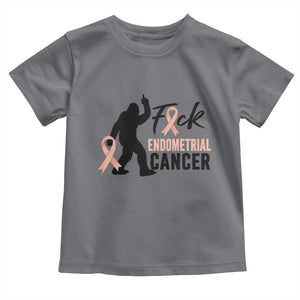 Funny Bigfoot Fuck Endometrial Cancer Awareness Gift Toddler T Shirt