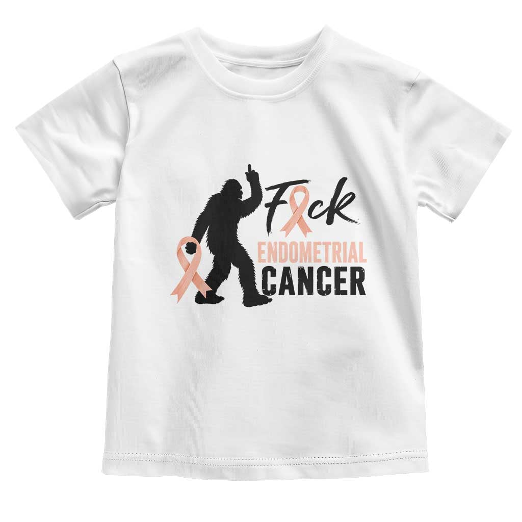 Funny Bigfoot Fuck Endometrial Cancer Awareness Gift Toddler T Shirt TS12 White Print Your Wear