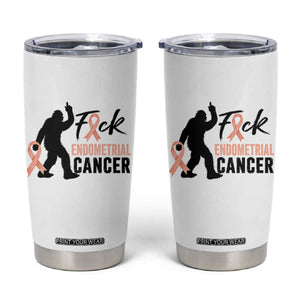 Funny Bigfoot Fuck Endometrial Cancer Awareness Gift Tumbler Cup