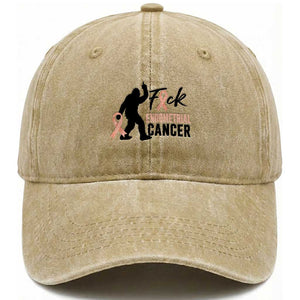 Funny Bigfoot Fuck Endometrial Cancer Awareness Gift Washed Cotton Baseball Cap