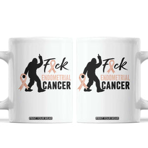 Funny Bigfoot Fuck Endometrial Cancer Awareness Gift Coffee Mug