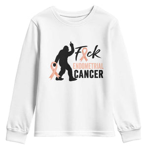 Funny Bigfoot Fuck Endometrial Cancer Awareness Gift Youth Sweatshirt