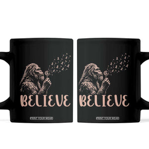 Funny Bigfoot Blowing Dandelion Flower Graphic Coffee Mug Believe Endometrial Cancer Awareness