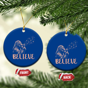 Funny Bigfoot Blowing Dandelion Flower Graphic Ceramic Ornament Believe Endometrial Cancer Awareness
