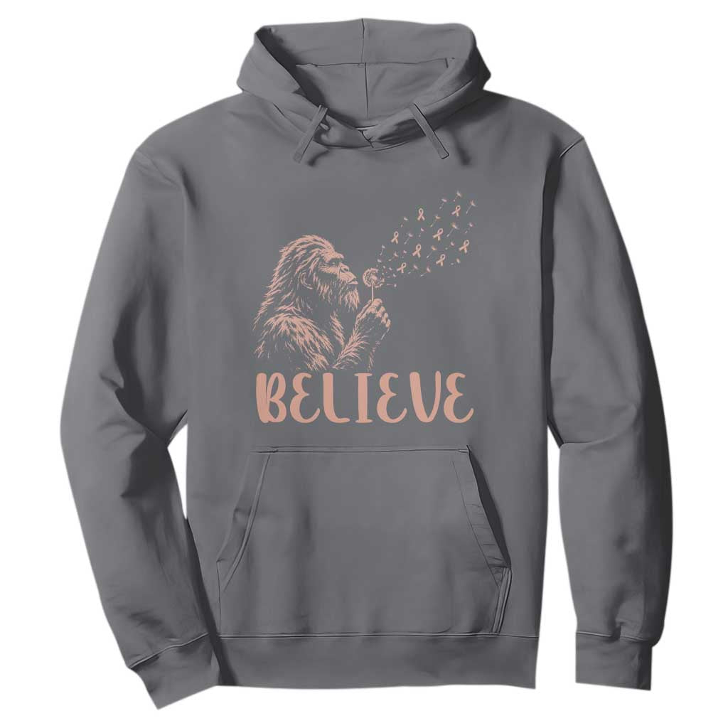 Funny Bigfoot Blowing Dandelion Flower Graphic Hoodie Believe Endometrial Cancer Awareness