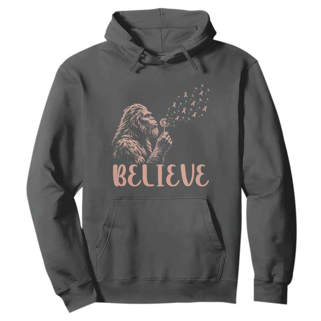 Funny Bigfoot Blowing Dandelion Flower Graphic Hoodie Believe Endometrial Cancer Awareness