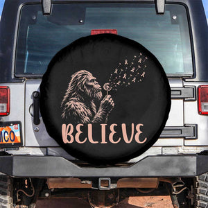 Funny Bigfoot Blowing Dandelion Flower Graphic Spare Tire Cover Believe Endometrial Cancer Awareness