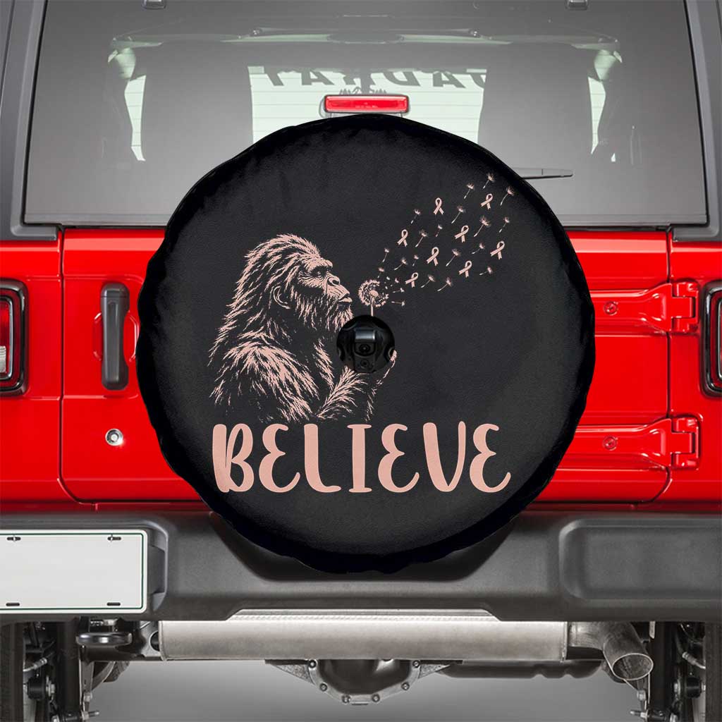 Funny Bigfoot Blowing Dandelion Flower Graphic Spare Tire Cover Believe Endometrial Cancer Awareness