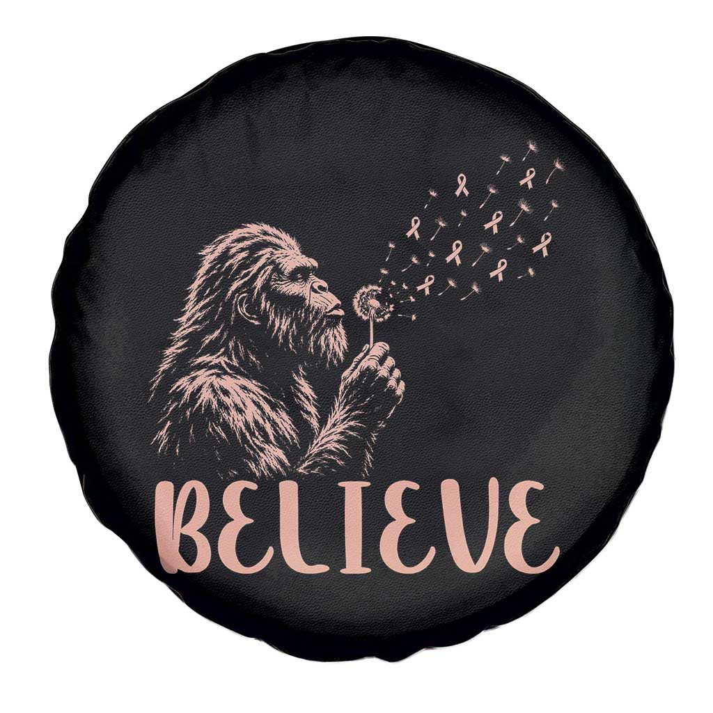 Funny Bigfoot Blowing Dandelion Flower Graphic Spare Tire Cover Believe Endometrial Cancer Awareness