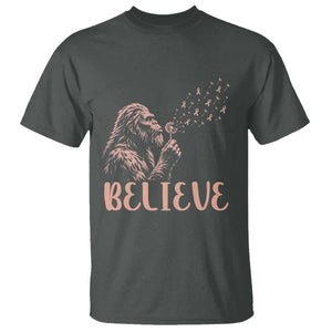 Funny Bigfoot Blowing Dandelion Flower Graphic T Shirt Believe Endometrial Cancer Awareness
