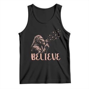 Funny Bigfoot Blowing Dandelion Flower Graphic Tank Top Believe Endometrial Cancer Awareness