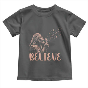 Funny Bigfoot Blowing Dandelion Flower Graphic Toddler T Shirt Believe Endometrial Cancer Awareness
