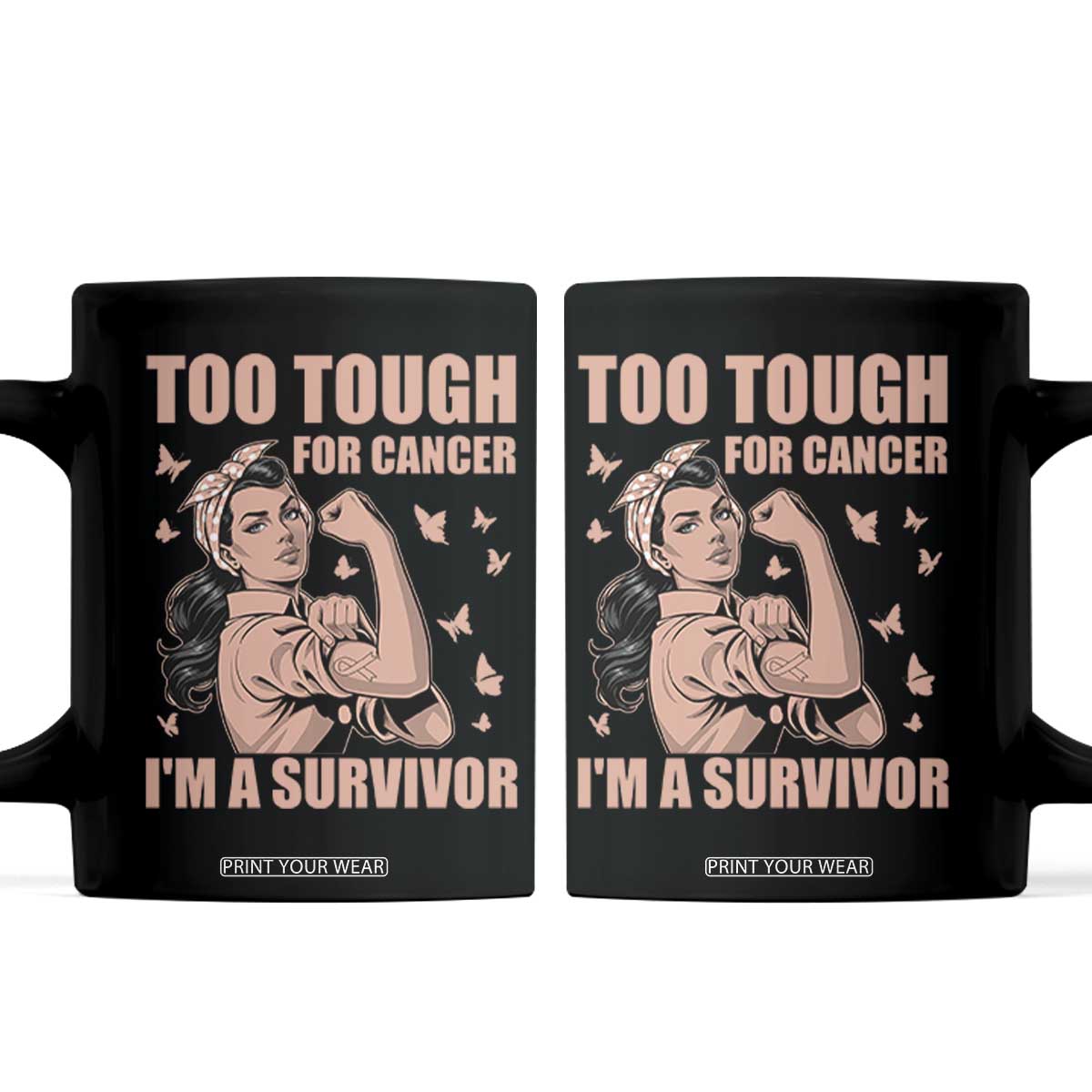 Endometrial Cancer Warrior Coffee Mug Too Tough For Cancer Im A Survivor