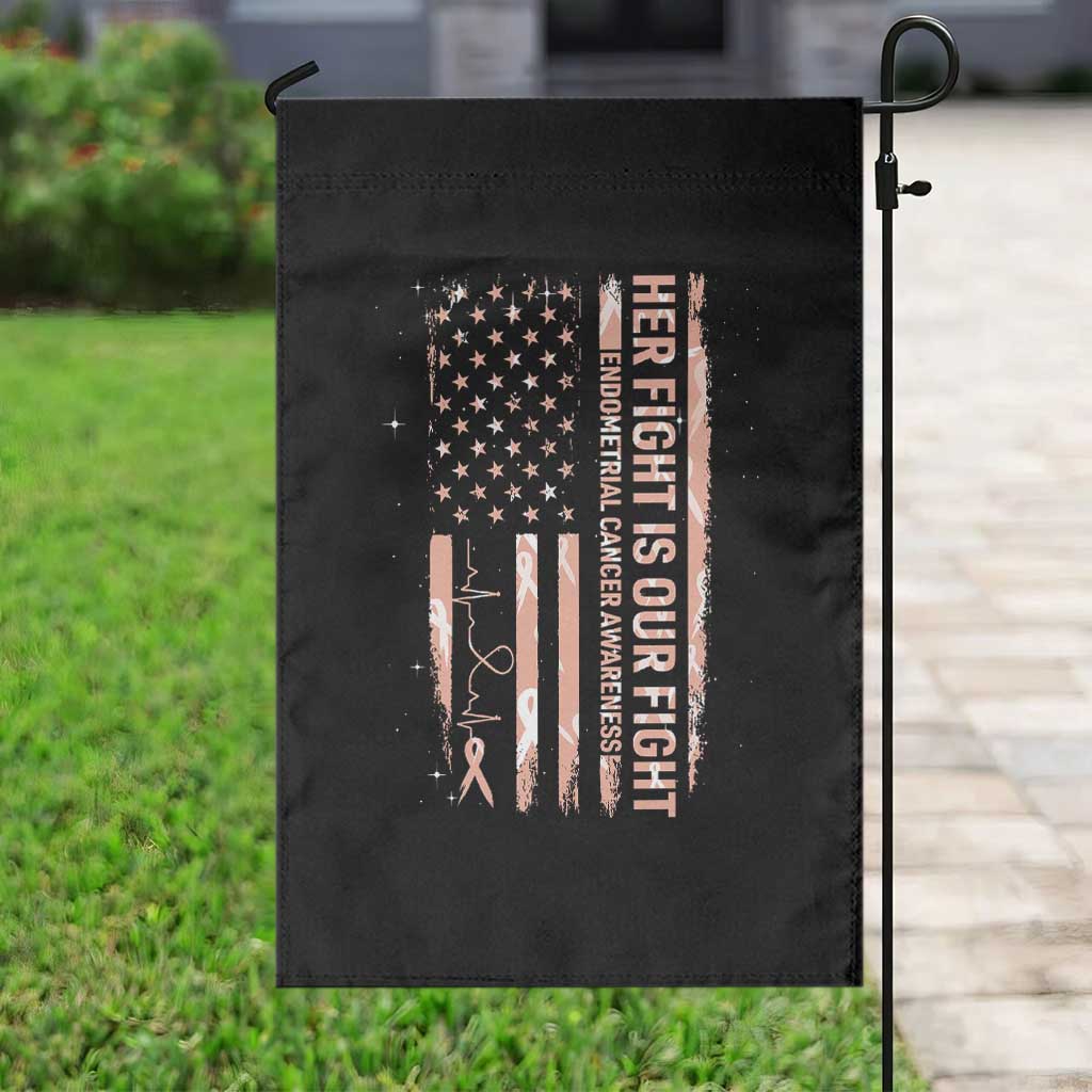 Patriotic Endometrial Cancer Awareness Garden Flag Her Fight Our Fight