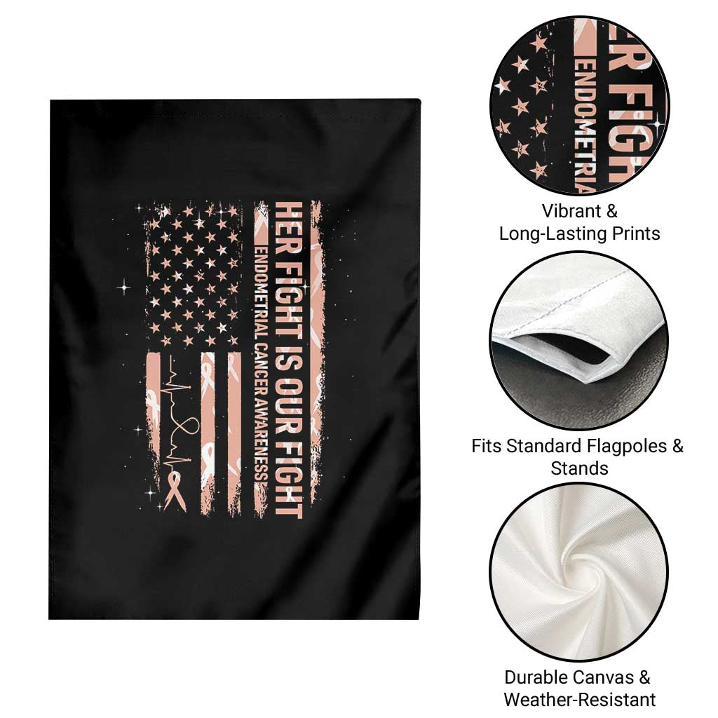 Patriotic Endometrial Cancer Awareness Garden Flag Her Fight Our Fight
