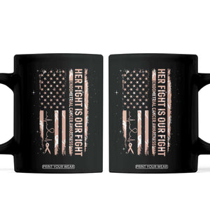 Patriotic Endometrial Cancer Awareness Coffee Mug Her Fight Our Fight