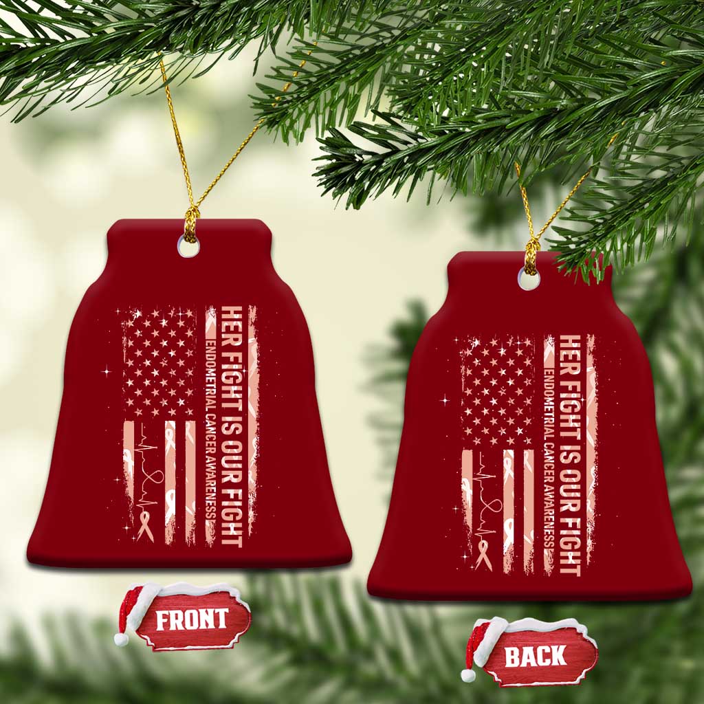 Patriotic Endometrial Cancer Awareness Ceramic Ornament Her Fight Our Fight