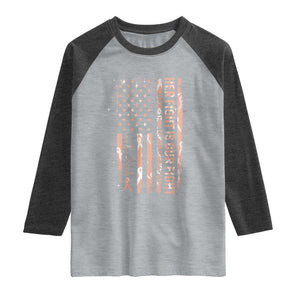 Patriotic Endometrial Cancer Awareness Raglan Shirt Her Fight Our Fight