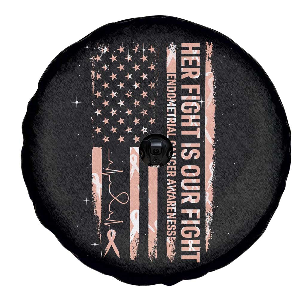 Patriotic Endometrial Cancer Awareness Spare Tire Cover Her Fight Our Fight