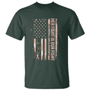 Patriotic Endometrial Cancer Awareness T Shirt Her Fight Our Fight