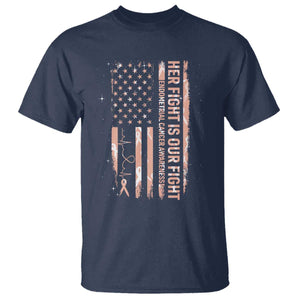 Patriotic Endometrial Cancer Awareness T Shirt Her Fight Our Fight