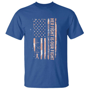 Patriotic Endometrial Cancer Awareness T Shirt Her Fight Our Fight