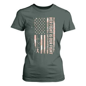 Patriotic Endometrial Cancer Awareness T Shirt For Women Her Fight Our Fight