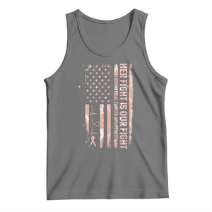 Patriotic Endometrial Cancer Awareness Tank Top Her Fight Our Fight