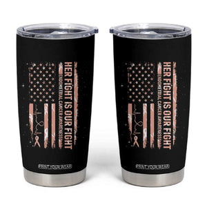 Patriotic Endometrial Cancer Awareness Tumbler Cup Her Fight Our Fight