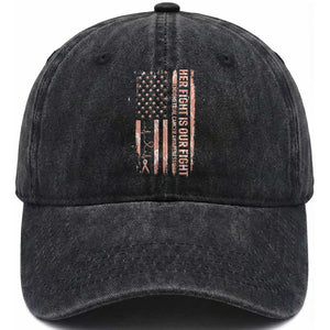 Patriotic Endometrial Cancer Awareness Washed Cotton Baseball Cap Her Fight Our Fight
